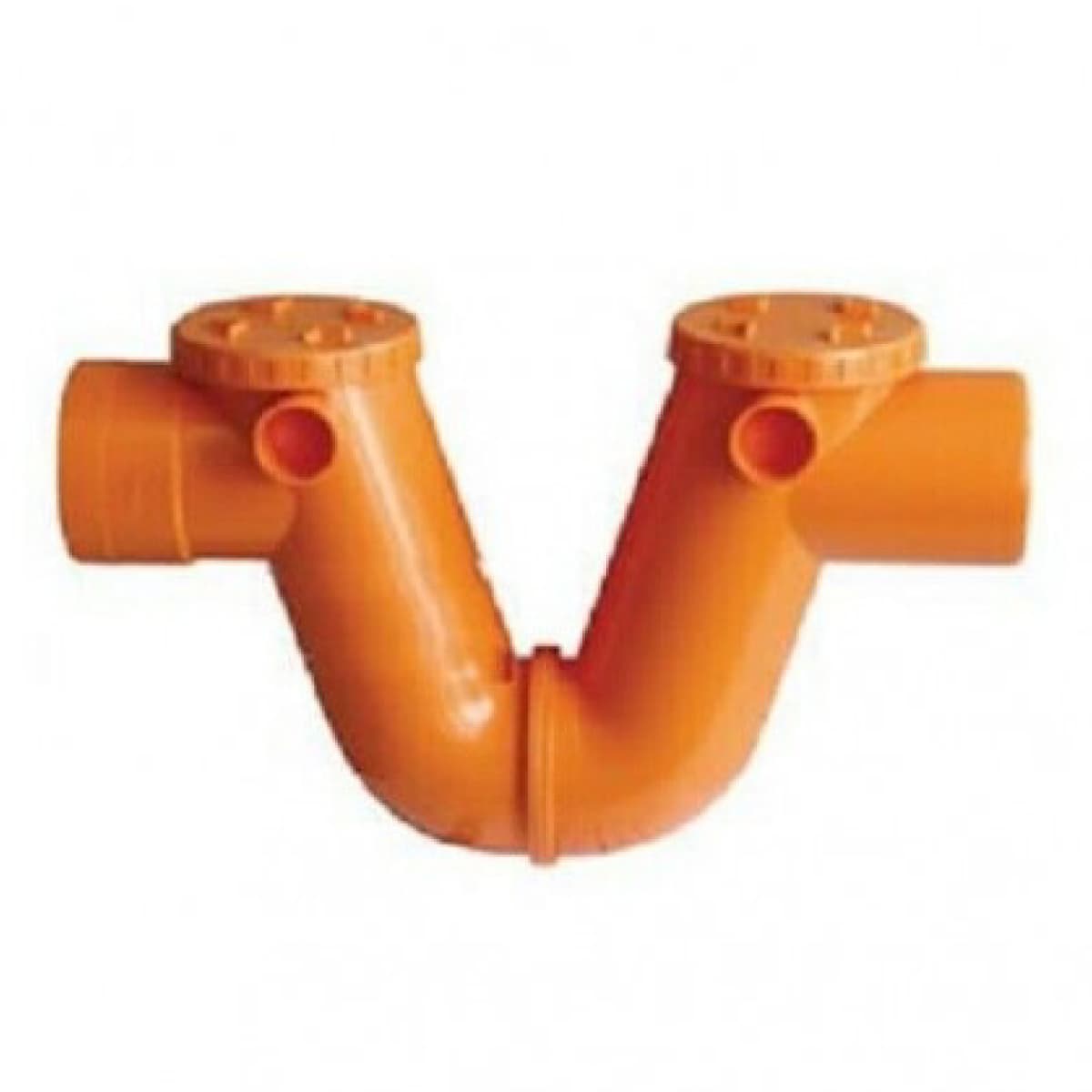 Sifone a N Arancio in PVC ad Incollaggio Ø 100 - 2
