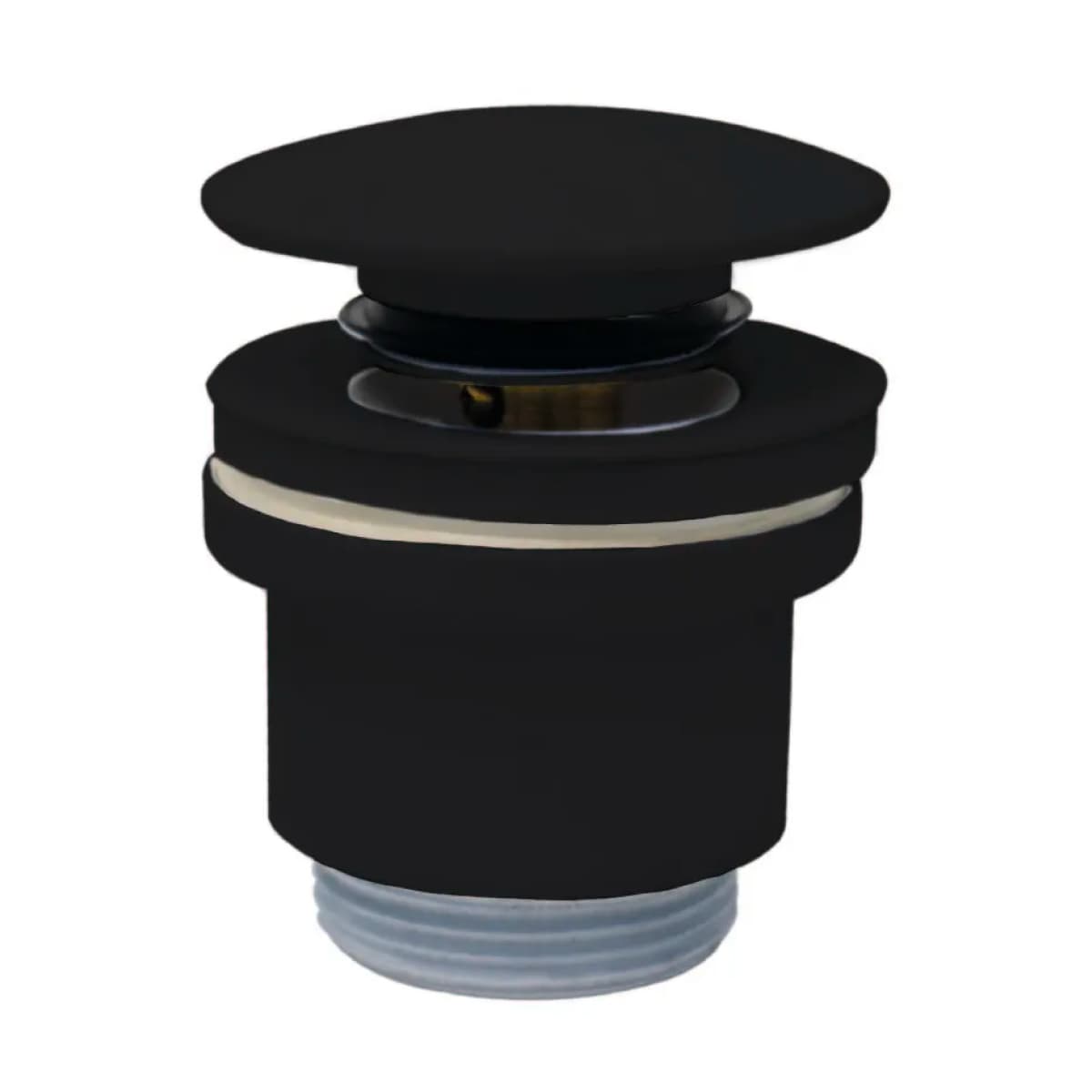 Piletta Click Clack in Ottone Nero con Tappo in Ceramica Nero Opaco Idroweb - 2