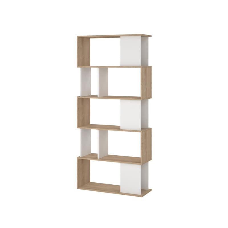 Kit Libreria Maze 80 x 29 x 173 Quercia Bianco - 2