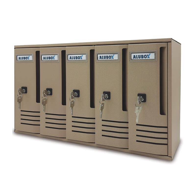 Cassetta Postale Alubox Cubo C5 52 x 17,5 x 30 Sabbia - 2