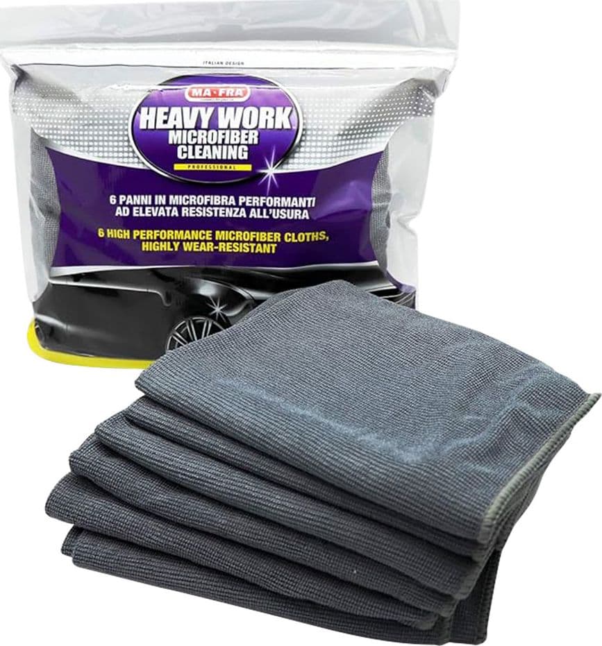PANNO IN MICROFIBRA PER AUTOVETTURE 'HEAVY WORK' cm 60 x 40 - cf. da 6 panni  - MA-FRA – Mafra