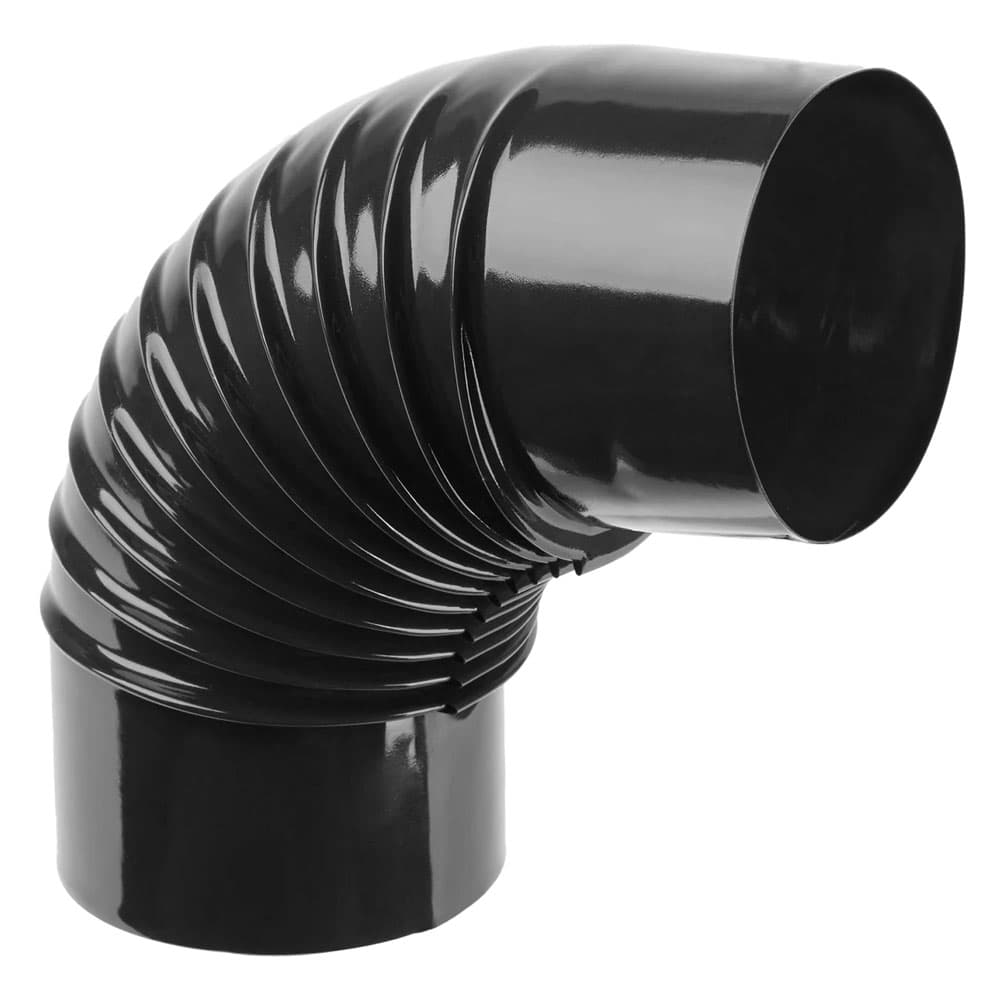 Gomito Smaltato per Stufe Ee ¸ 10 90° Nero Lucido Europrofil - 2