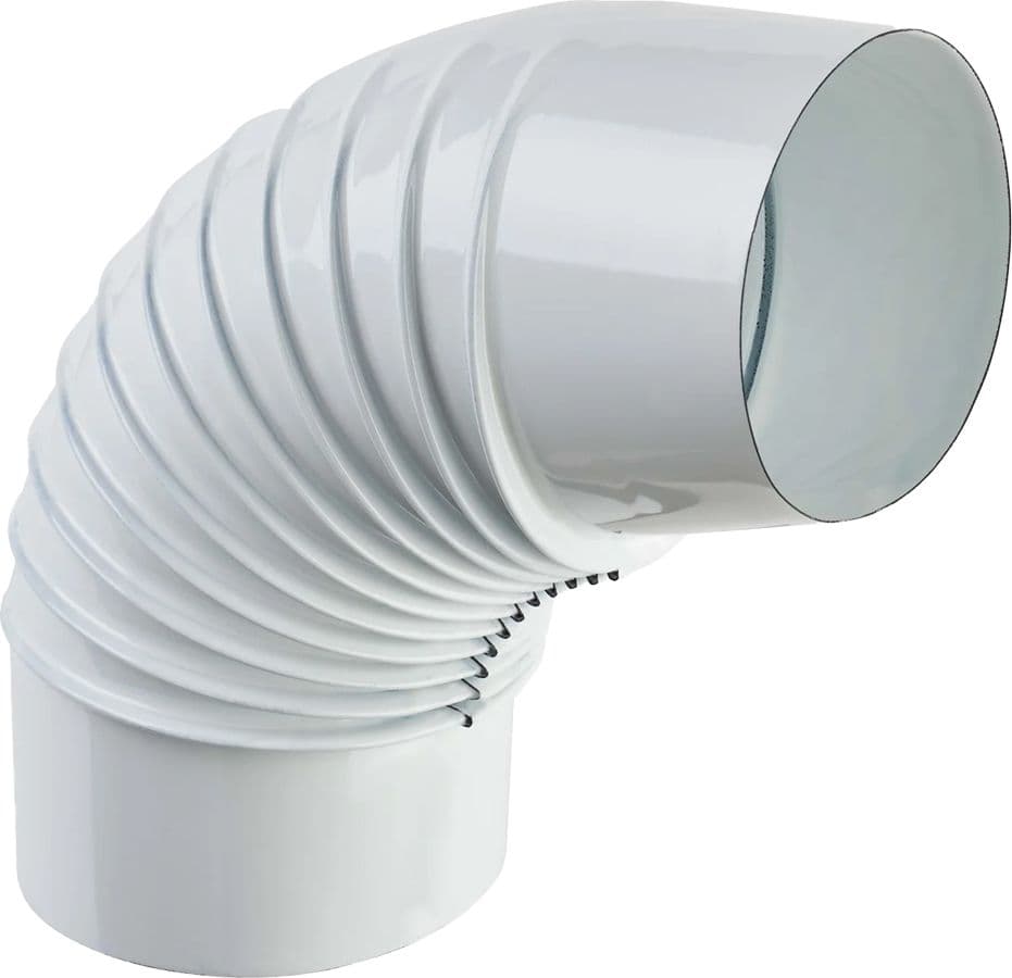 Gomito Smaltato per Stufe Ø 12 90° Colore Bianco Europrofil