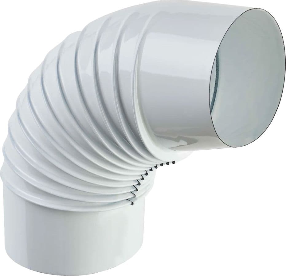 Gomito Smaltato per Stufe Ø 13 90° Colore Bianco Europrofil - 2
