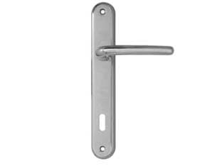 Maniglia Torino con Placca in Zama Finitura Ottone Cromo Satinato 70 mm - 2