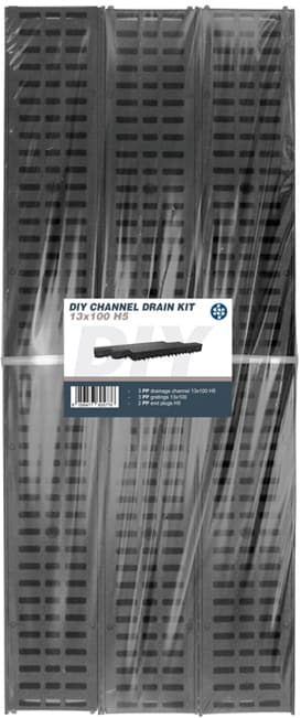 Kit 3 Pezzi. Canalette Nor Cm 13 x 100X5 H + 3 Griglie Polipropilene Cm 13 - 2