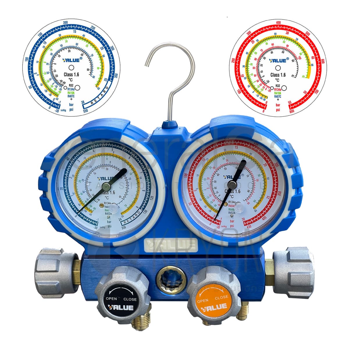 GRUPPO MANOMETRICO ANALOGICO A 4 VIE PER CONDIZIONAMENTO R32-R410A-R407C-R134A IN VALIGETTA - R32 -R410A -R134A -R404A  - GER - 2