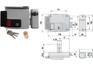 Elettroserratura per Cancelli con Tetto e Puls. Int. Vernic Cod 482059 - 2