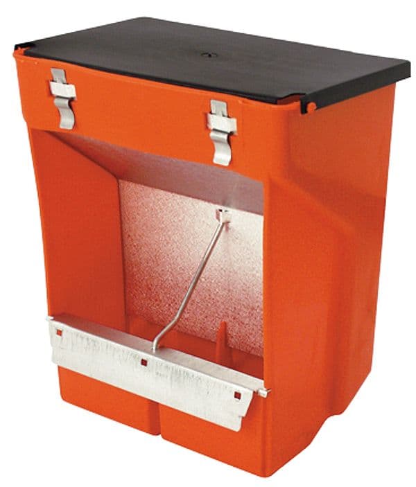 Mangiatoia Tramoggia per Conigli a 2 Scomparti con Coperchio Cm 23 x 13X26 - 2