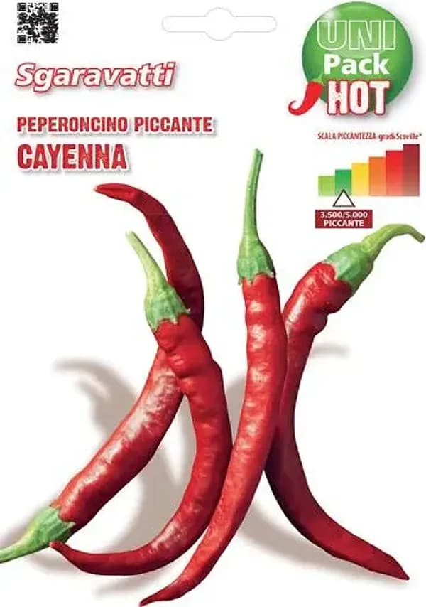 SEMI PER ORTAGGI E VEGETALI peperone piccante Cayenna- 20 pezzi  - SGARAVATTI - 2