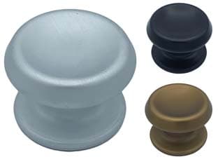 Pomolo per Portoncino MOD.166 Ø 80 mm Finitura Argento Satinato Saguatti - 2