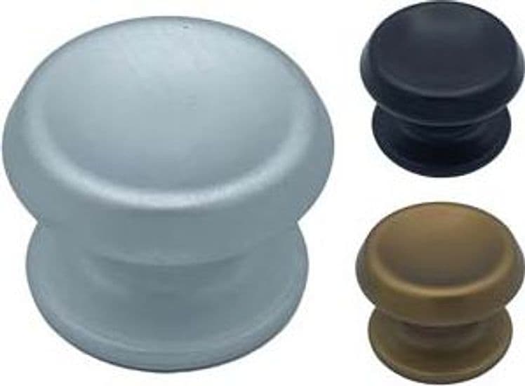Pomolo per Portoncino MOD.166 Ø 80 mm Finitura Elettrocolore Nero Saguatti - 2