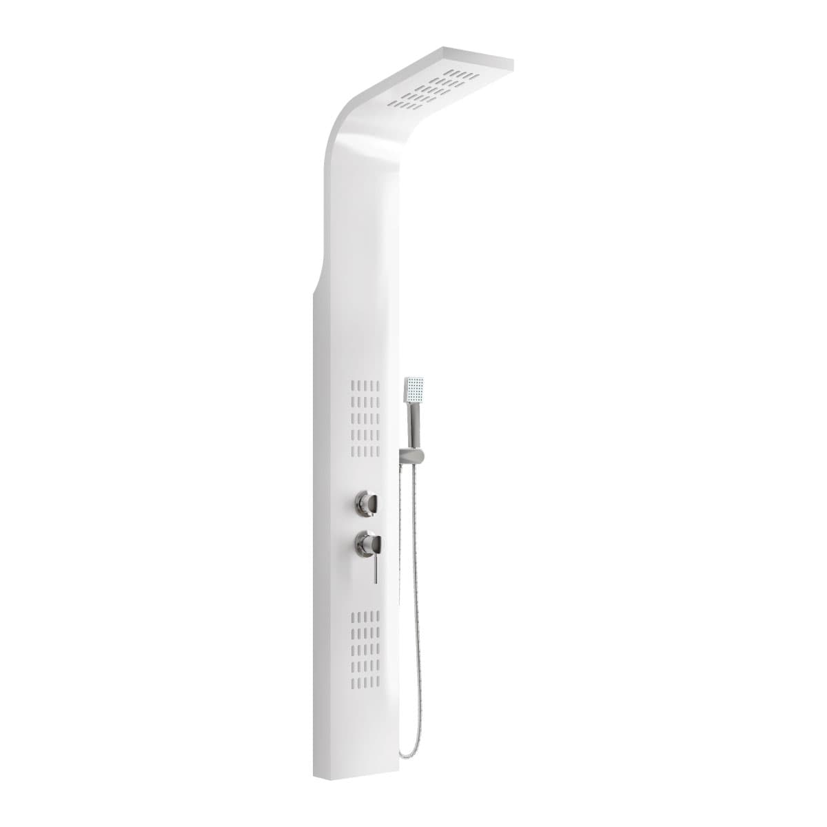 Colonna Pannello Doccia in Acciaio INOX Bianco Lucido con Doccetta AER - 2
