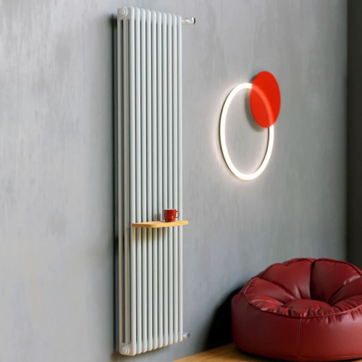 Radiatore da Arredo Bianco Ardesia H 2000 INT.1944 3 Colonne 4 Elementi COR - 2