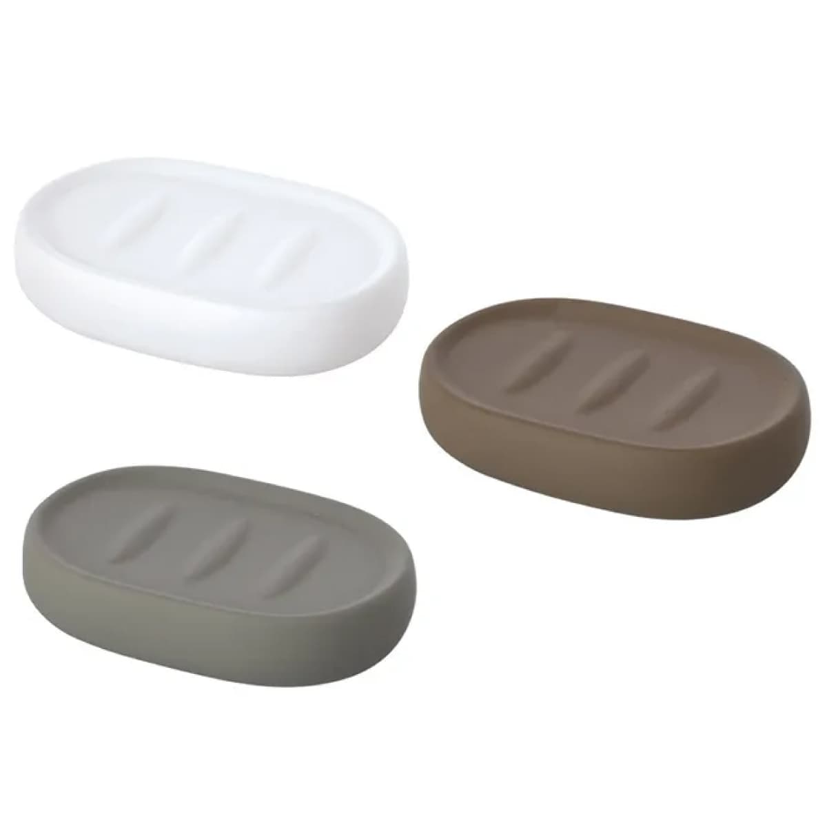 Portasapone in Ceramica Sidney Dim. CM(LXPXH):12 x 8 x 3 Tortora Idroweb - 2
