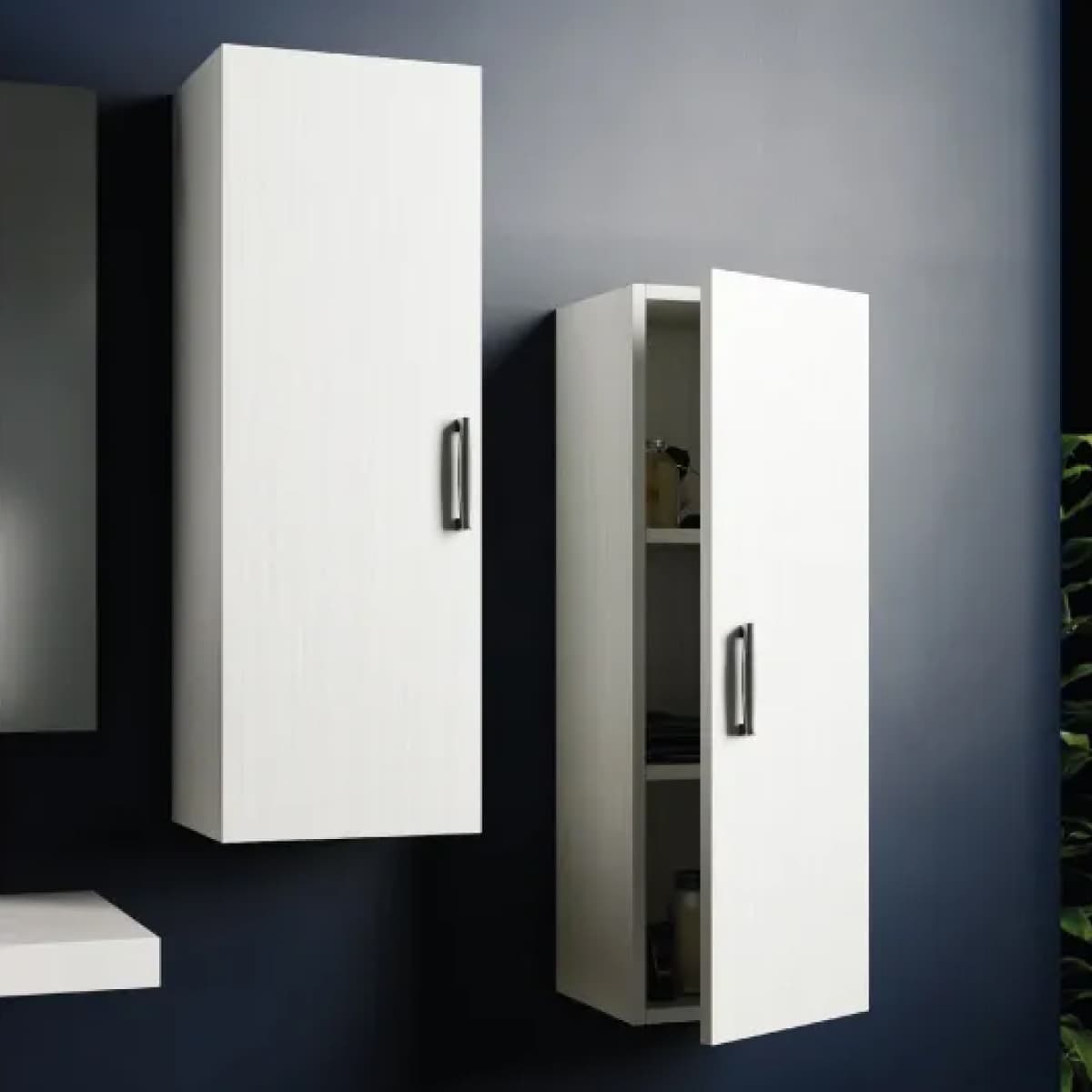 Colonna Bagno Sospesa in MDF 1 L=31 cm H=90 cm P=27 cm Palissandro Mobo - 2