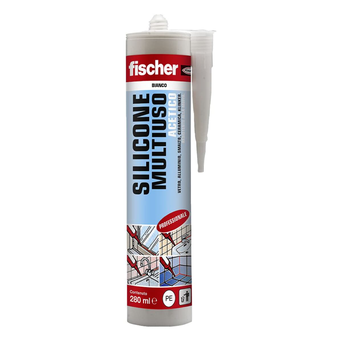 Sigillante Siliconico Multiuso Bianco a Base Acetica 280GR Fischer Italia - 2
