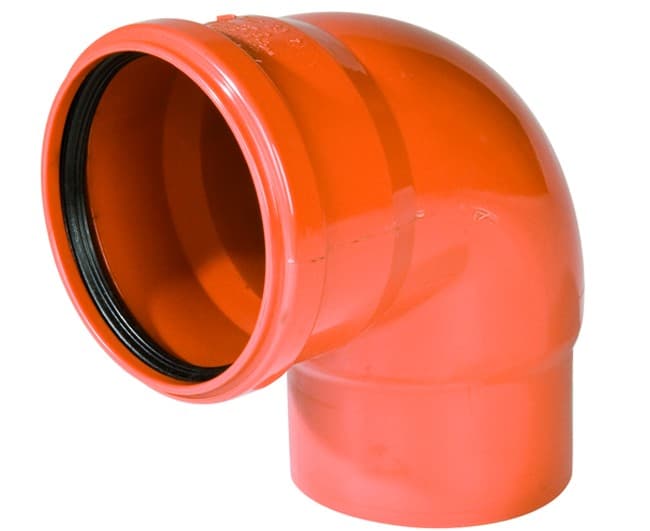 Curva Ridotta 87 ° ad Innesto in PVC Wavin Italia - 2