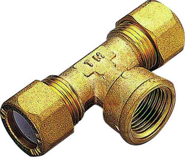 Raccordo Tee Femmina con Ogiva in Ptfe per Tubo Rame Tiemme 2093 418 - 2