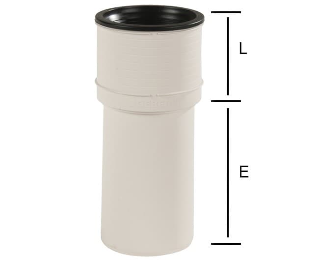 Raccordo Dritto per WC ad Innesto in PP ?110 E= 18 cm 10,9 cm Geberit - 2