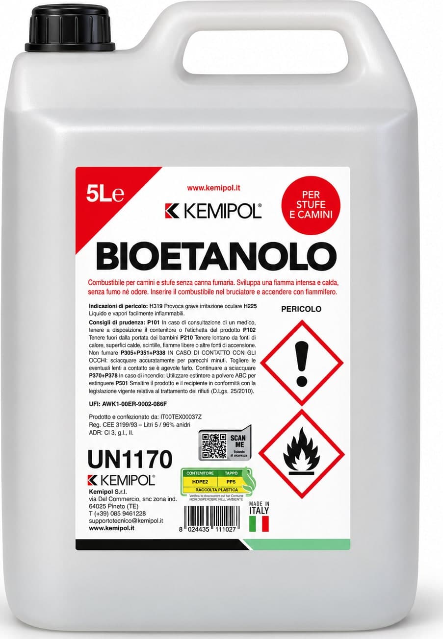 Bioetanolo Ecologico Kemipol Inodore Stufe Camini 5 Litri 4 Pezzi – Idroweb