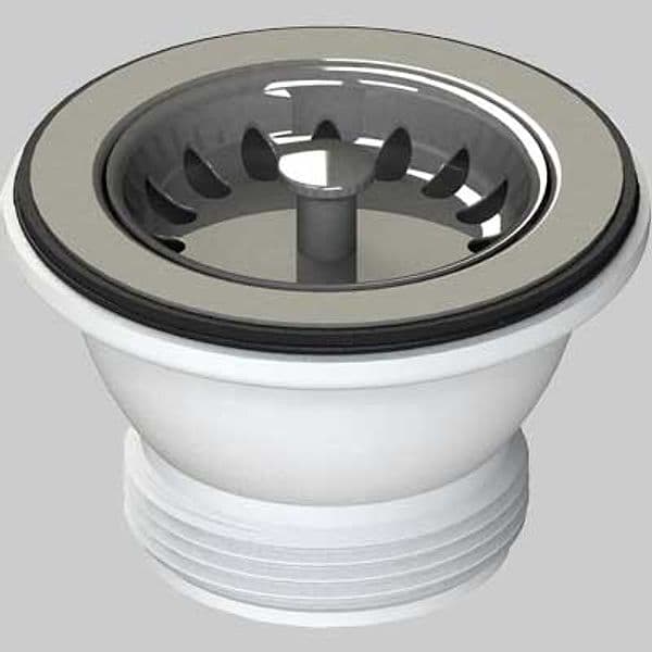 Piletta per Lavelli INOX e Sintetici con Tappo Cestello Ø 70 11/2 L B Plast - 2