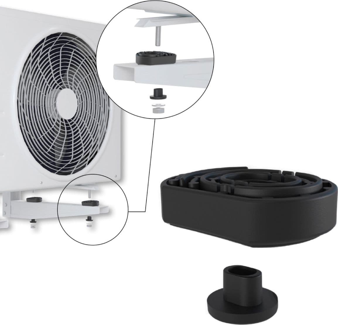 Supporto Antivibrante per Staffe Dimensioni Mm: 40 x 56 Altezza 15 mm VEC - 2
