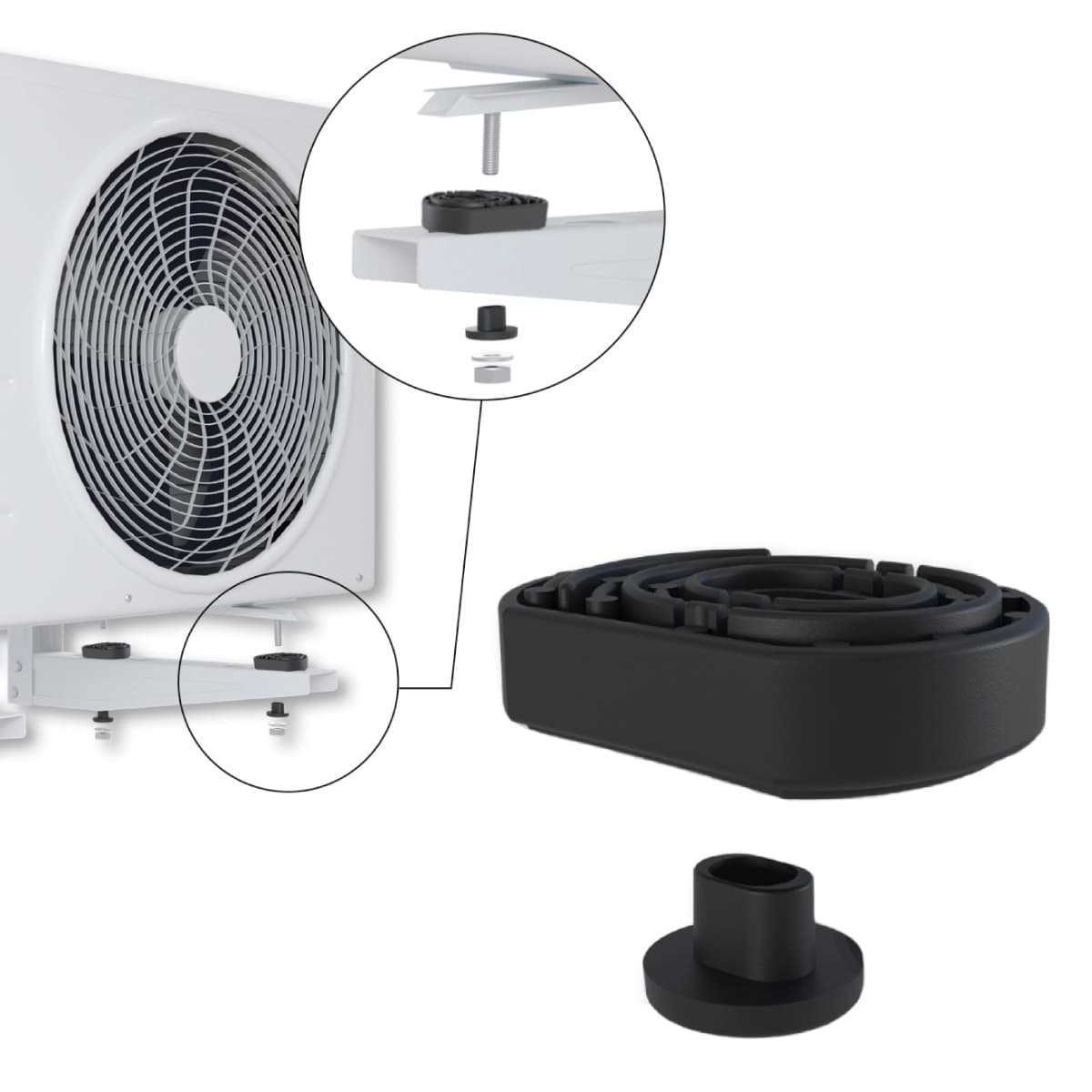 Supporto Antivibrante per Staffe Dimensioni Mm: 40 x 56 Altezza 15 mm VEC - 2