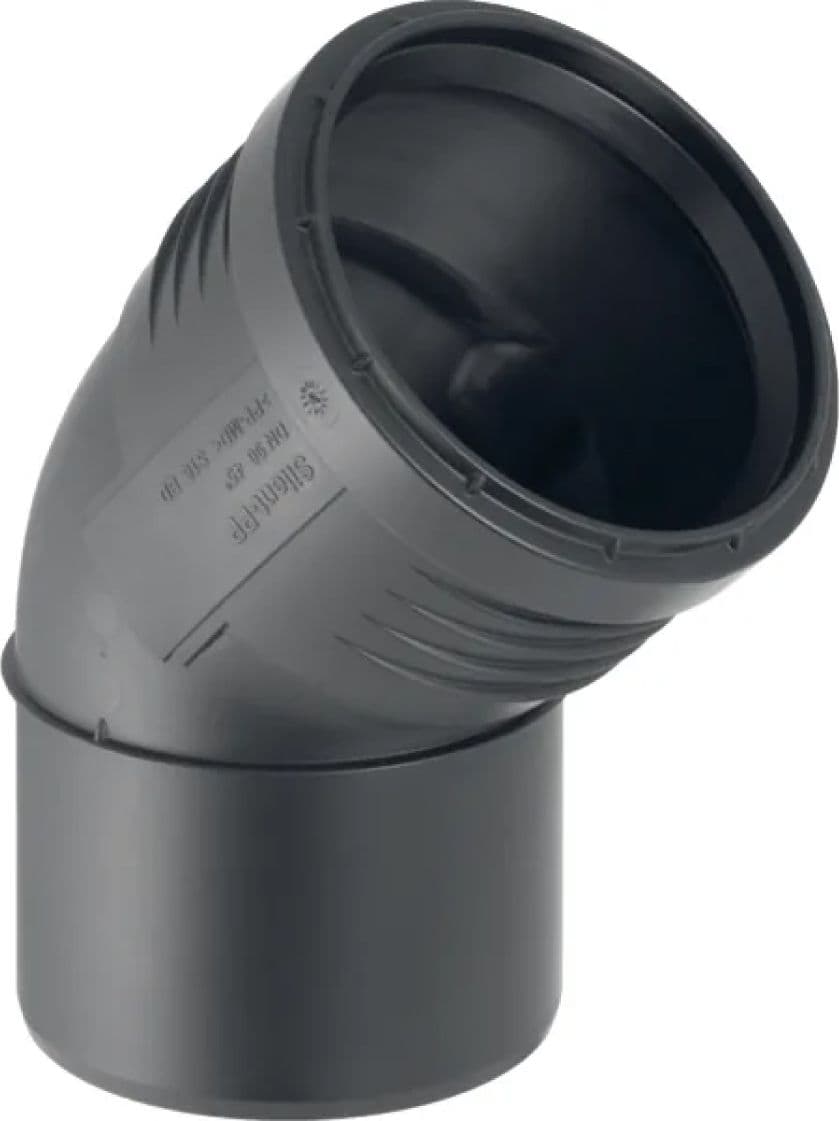 Curva 45 ° ad Innesto in PP con Guarnizione Serie Silent Ø 125 GBR - 2