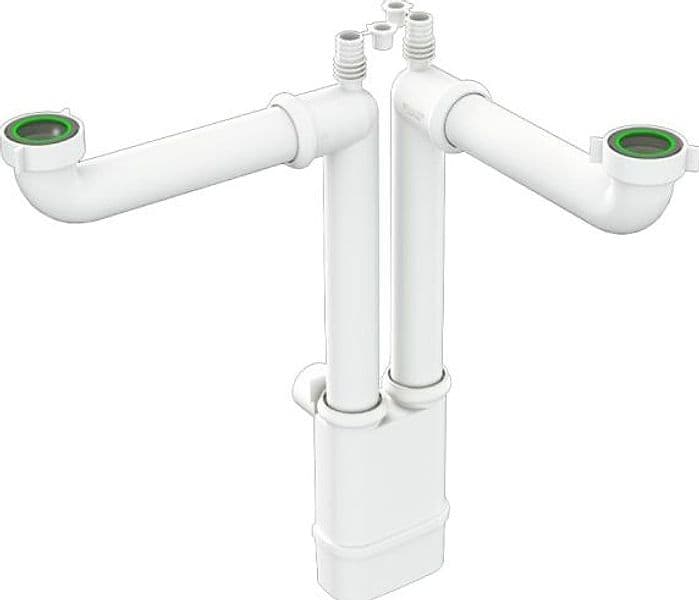 Sifone Scarico 2 Vie Senza Piletta Ispezionabile 11/2 x Ø 40 mm BON - 2