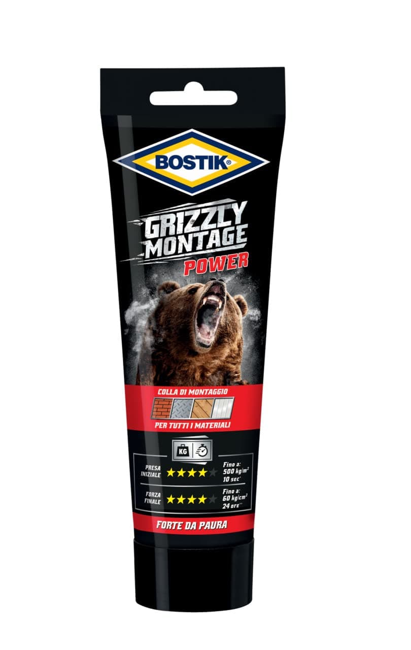Grizzly Montage Power Tubo 250 g Bianco Bostik 6 Pezzi