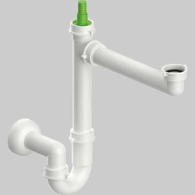 Sifone per Lavello Salvaspazio a 1 Via con Attacco Lavastoviglie 1½ x Ø40 - 2