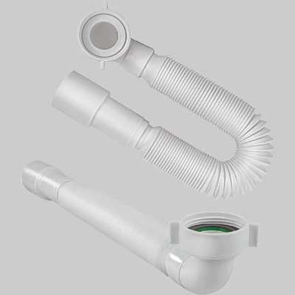Tubo Estensibile e Flessibile con Attacco a Ghiera Curvo 11/2 x 40 x 50 - 2