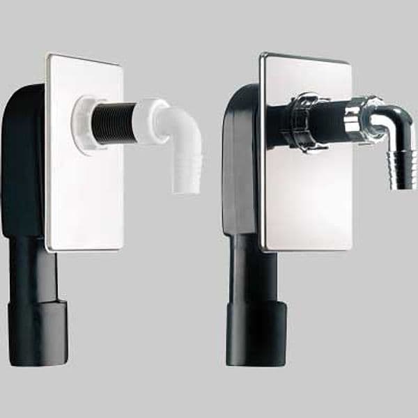 Sifone a Incasso per Lavatrice Ispezionabile 1 x Ø40 x 50 Piastra INOX - 2