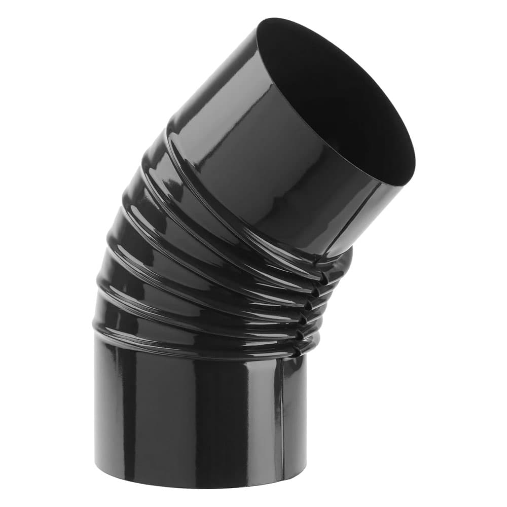 Gomito Smaltato per Stufe Ee ¸ 10 45° Europrofil Colore Nero Lucido - 2