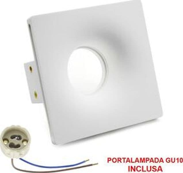 Faretto in Gesso 125 x 125MM Quadrato GU10 Incl - 2