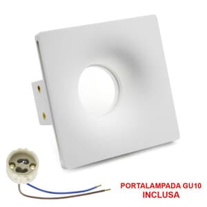 Faretto in Gesso 125 x 125MM Quadrato GU10 Incl - 2