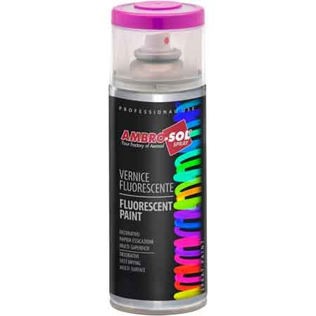Bomboletta Spray Fluorescente Ambrosol 400 ml Rosa 6 Pezzi - 2