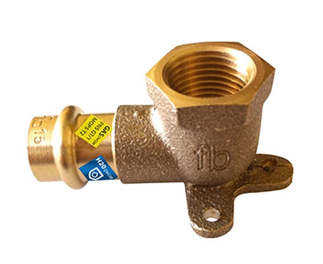 Raccordo Curvo Pressare Femmina Flangiato in Bronzo Frabopress Kombi ½Ø18 - 2