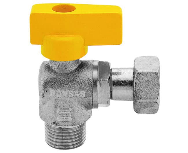 Rubinetto Gas in Ottone a Squadro con Farfalla Maschio Dado Enolgas G3263 4 - 2