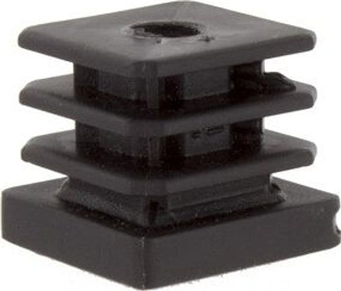 Puntale Alettato 20 x 20 mm Forato 10MA Plast Nero 50 Pezzi - 2