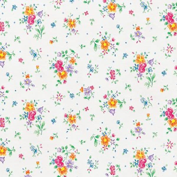 Plastica Adesiva 2494 Home Deco Fiorato Bianco H. L.15 m 45 cm - 2