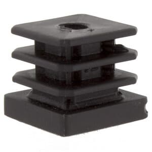 Puntale Alettato 30 x 30 mm Forato 10MA Plast Nero 50 Pezzi - 2