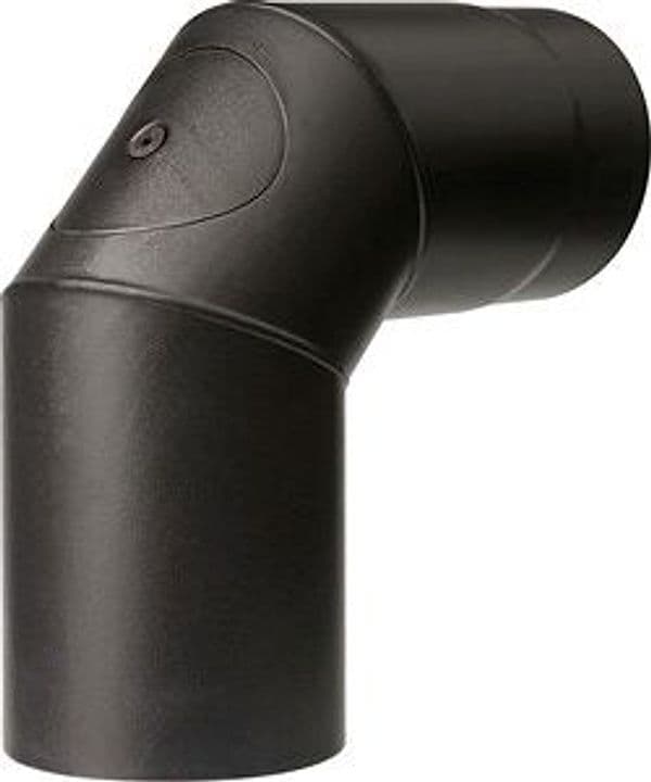 Curva Porcellanata 90 con Ispez D 12 cm Nero Opaco Top - 2