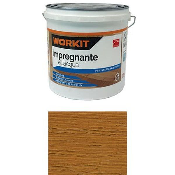 Impregnante Acqua Workit Castagno 2,5 L 2 Pezzi