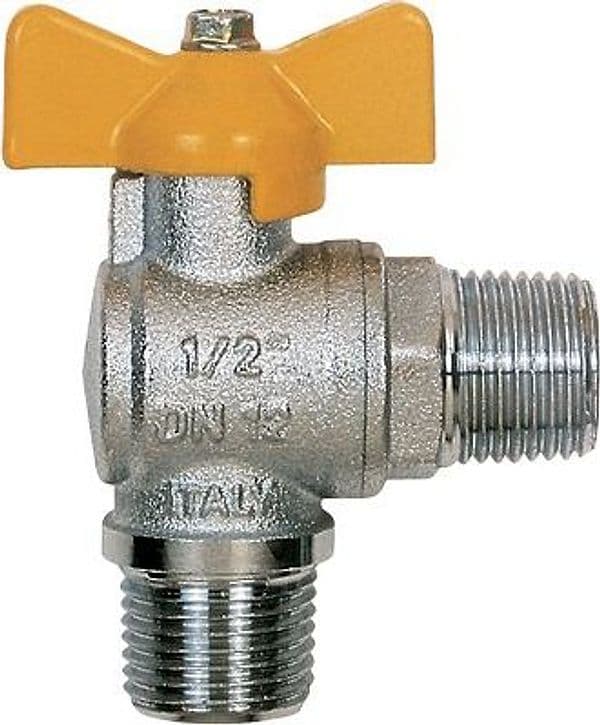 Valvola Sfera Gas a Squadra 060 Itap Ottone Nichelato 1 2 M 2 Pezzi - 2