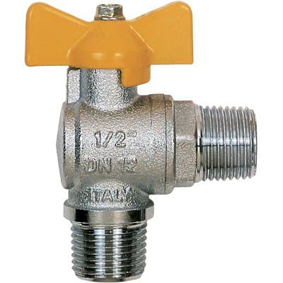 Valvola Sfera Gas a Squadra 060 Itap Ottone Nichelato 1 2 M 2 Pezzi - 2