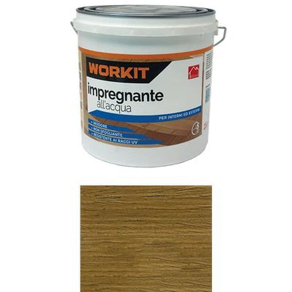Impregnante Acqua Workit Noce Scuro 2,5 L 2 Pezzi - 2