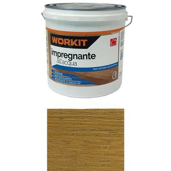 Impregnante Acqua Workit Noce Chiaro 2,5 L 2 Pezzi