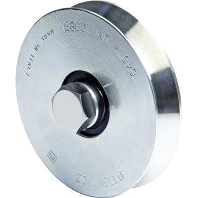 Ruota Cancello a Fissare Gola V 300 Comunello Zincata 120 mm 2 Pezzi - 2